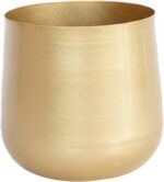 Flower Pots, Gold Planter, Metal Plant Pot with Elegant Brushed Finish for Indoo... - Image 2