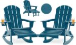 Folding Adirondack Rocking Chair Set of 2,4-in-1 Multifunctional Patio Chairs wi... - Image 2