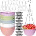 Foraineam 10 Pack Mini Hanging Planters Garden Self-Watering Flower Plant Pot Co... - Image 2