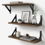 Forbena Rustic Floating Book Shelves for Wall Set of 3, 17 Inch Wood Wall Booksh... - Image 2