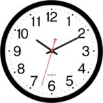 Foxtop Black Wall Clock Silent Non-Ticking 12 Inch Quartz Battery Operated Round... - Image 2