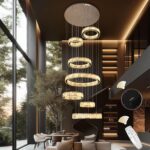 Foyer Chandeliers for High Ceilings, 7-Ring, 158", Luxury Modern Large Crystal H... - Image 2