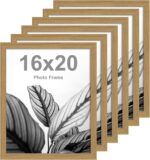 FrameWorks 16”x20” Wooden Poster Frame, Classic Golden Oak Matte Edged Frames w/... - Image 2