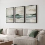 Framed Abstract Landscape Wall Art, Set of 3 Canvas Prints Paintings Artwork for... - Image 2