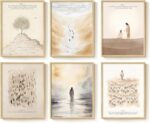 Framed Christian Wall Art Set of 6, Neutral Bible Verse Prints with Jesus Script... - Image 2
