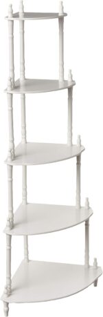 Frenchi Home Furnishing 5-Tier Corner Stand, White - Image 2