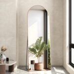 Full Length Mirror, 56"x16" Arch Floor Mirror with Stand, Gold Arched Full Body ... - Image 2