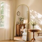Full Length Mirror, 58" x 18" Arched Full Body Mirror Large Standing Floor Mirro... - Image 2
