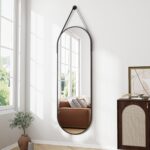 Full Length Mirror, Oval Wall Mounted Mirror, 48"x16" Door Mirrors Full Length w... - Image 2