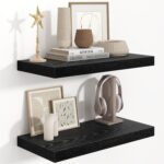 Fun Memories Black Floating Shelves 24 Inch Long, 9.3 Inch Deep Floating Shelf f... - Image 2