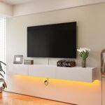 FurniNova Floating TV Stand with 3 Doors,Modern Floating TV Console Cabinet with... - Image 2