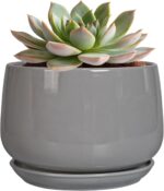 G EPGardening Ceramic Pot for Plants - Modern 6 Inch Round Planter Indoor with D... - Image 2