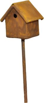 G & F Products MiniGardenn 10020 Fairy Garden Miniature Bird House Pick, brown - Image 2