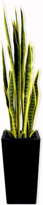 G&A love SK 3.8FT Artificial Snake Plant with Tall Planter, 24 PVC Lifelike Leav... - Image 2