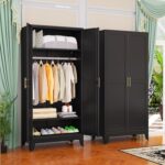 GAIOUS Metal Wardrobe Cabinet with Hanging Rod, 71" Metal Clothing Storage Cabin... - Image 2