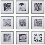 GALLERY PERFECT 12x12 Picture Frames, 9 Piece Set with Real Glass Cover for 8x8 ... - Image 2