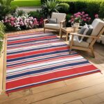 GAOMON 9x12 Outdoor Large Rug for Patio Plastic Straw Rug Waterproof Geometric S... - Image 2