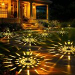 GIGALUMI 12 Pack Solar Light Outdoor Waterproof, Warm White Pathway Lights Solar... - Image 2