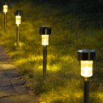 GIGALUMI Solar Pathway Lights, Stainless Steel IP44 Waterproof Auto On/Off Outdo... - Image 2