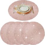 GIVERARE Placemats Set of 4, Round Heat-Resistant Vinyl Placemat, 15 inch Non-Sl... - Image 2