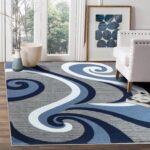 GLORY RUGS Modern Area Rug Swirls Carpet Bedroom Living Room Contemporary Dining... - Image 2