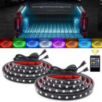 GOOACC RGB Truck Bed Light Strip 2PCS 60" 180 LEDs Neon Accent Lighting with RF ... - Image 2