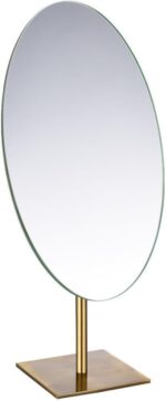 GURUN Large Oval Tabletop Vanity Mirror 7x12 Antique Brass Luxuries Makeup Mirro... - Image 2