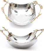 GUTE Decorative Silver Hammered Bowl, Single Piece, 13.78 x 9.45 x 5.51 Inch Sta... - Image 2