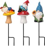 Garden Gnomes Stakes 3 Inch Plant Decorations for Pots Outdoor Statues Gnome Gar... - Image 2