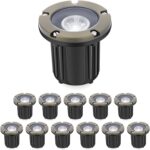 Gardencoin Brass Low Voltage Landscape Well Lights (5" Cover, 5.5" Tall), 12V LE... - Image 2