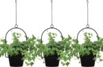 Gardzen 3 Packs Hanging Pots for Plants Outdoor & Indoor, Black Hanging Planter,... - Image 2