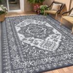 Garvee Outdoor Patio Rug 8x10 Waterproof Reversible Mat Medallion Porch Rug with... - Image 2
