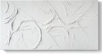 GeekMacro Abstract Textured Wall Art Hand Painted White Canvas Modern Oil Painti... - Image 2