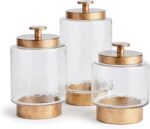 Generic Modern Luxury Gold Glass Canister - Medium Size - Rectangular - Flip Top... - Image 2