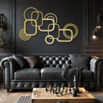 Geometric Metal Wall Art, Modern Luxury Style Metal Wall Art, Abstract Lines Dec... - Image 2