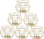 Geometric Tealight Candle Holders Gold - Votive Candle Stand Accents for Tea Lig... - Image 2
