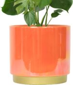 Gepege Peach Indoor Plant Pots for Plants, Large Ceramic Planter with Drainage H... - Image 2