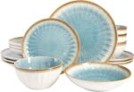 Gibson Elite Mayfair Bay 16-Piece Embossed Double Bowl Dinnerware Set, Service f... - Image 2