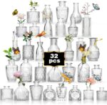 Glass Bud Vase Set of 32PCS Wedding Centerpieces for Tables,Mini Clear Bud Vases... - Image 2