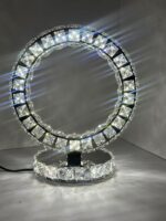 Glass Ring Design Crystal LED Table Lamp, Warm White Light - Image 2