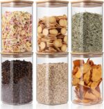 Glass Storage Jars 6 Pack -50oz (10cmx20cm)Clear Glass Food Storage Containers w... - Image 2