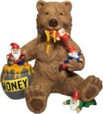 GlitZGlam Miniature Bear and Gnomes with Honey - A Garden Gnome Statue for Your ... - Image 2