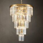 Gold 24 Inch Round Crystal Chandelier,35.5 Inch Height, 5-Tier Modern Large Chan... - Image 2