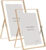 Gold 4x 6'' Floating Frame Set of 2, For Photo Sizes (2x3'', 3.5x 5'' up to 4x6'... - Image 2