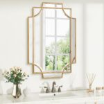 Gold Bathroom Mirror for Wall, 24"x36" Rectangle Vanity Mirror, Polished Beveled... - Image 2