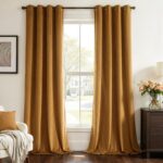 Gold Brown Velvet Curtains 84 Inch Long for Living Room Bedroom,Mordern Luxury R... - Image 2
