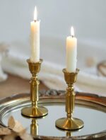 Gold Candle Holders Vintage Decor - Romadedi Solid Brass Candlestick Taper Holde... - Image 2