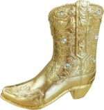 Gold Cowboy Boot Figurine, Western Boot Sculpture Resin, Luxury Country Decor, V... - Image 2