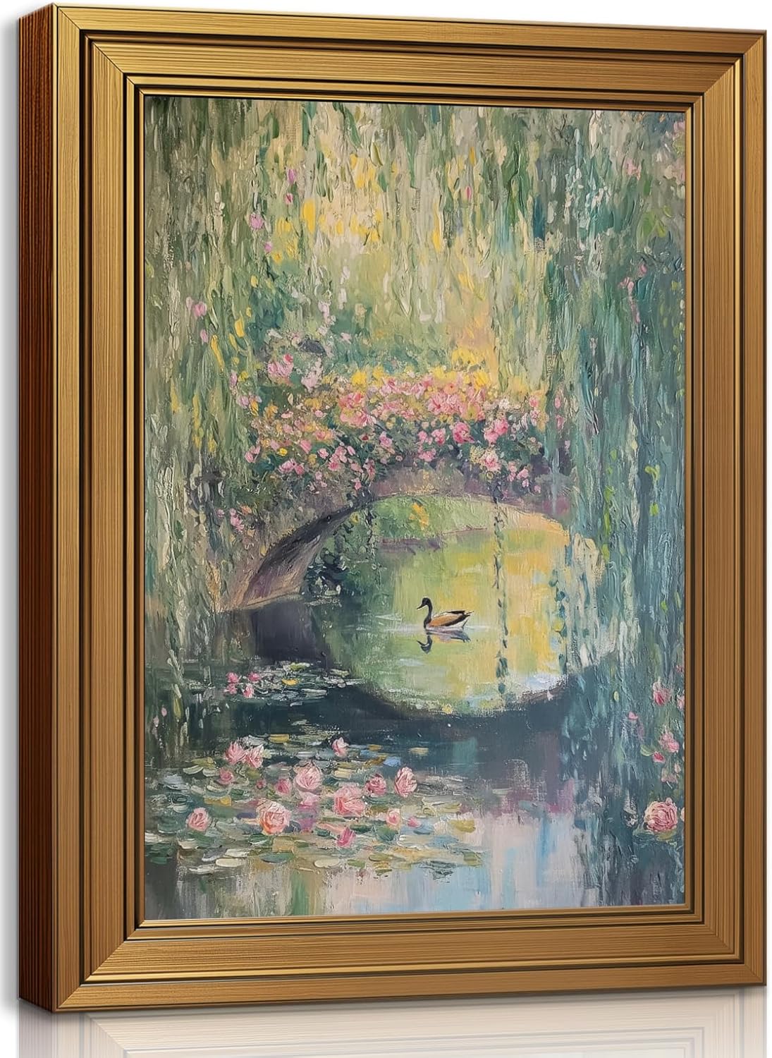 Gold Framed Wall Art Monet Floral Landscape Painting Picture Wall Decor Vintage ... - Image 2
