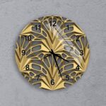 Gold Geometric Wall Clock, Modern Abstract Home Decor, Luxury Tempered Glass Sil... - Image 2